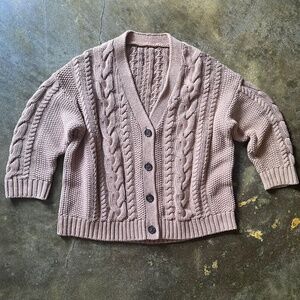 Quince 100% Organic Cotton Oversized Cable Cardigan